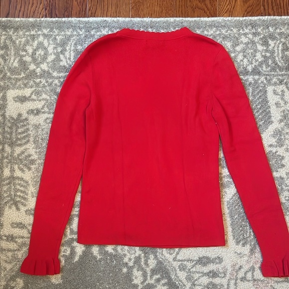 Halogen Red Trim Scalloped Sweater - Picture 6 of 6